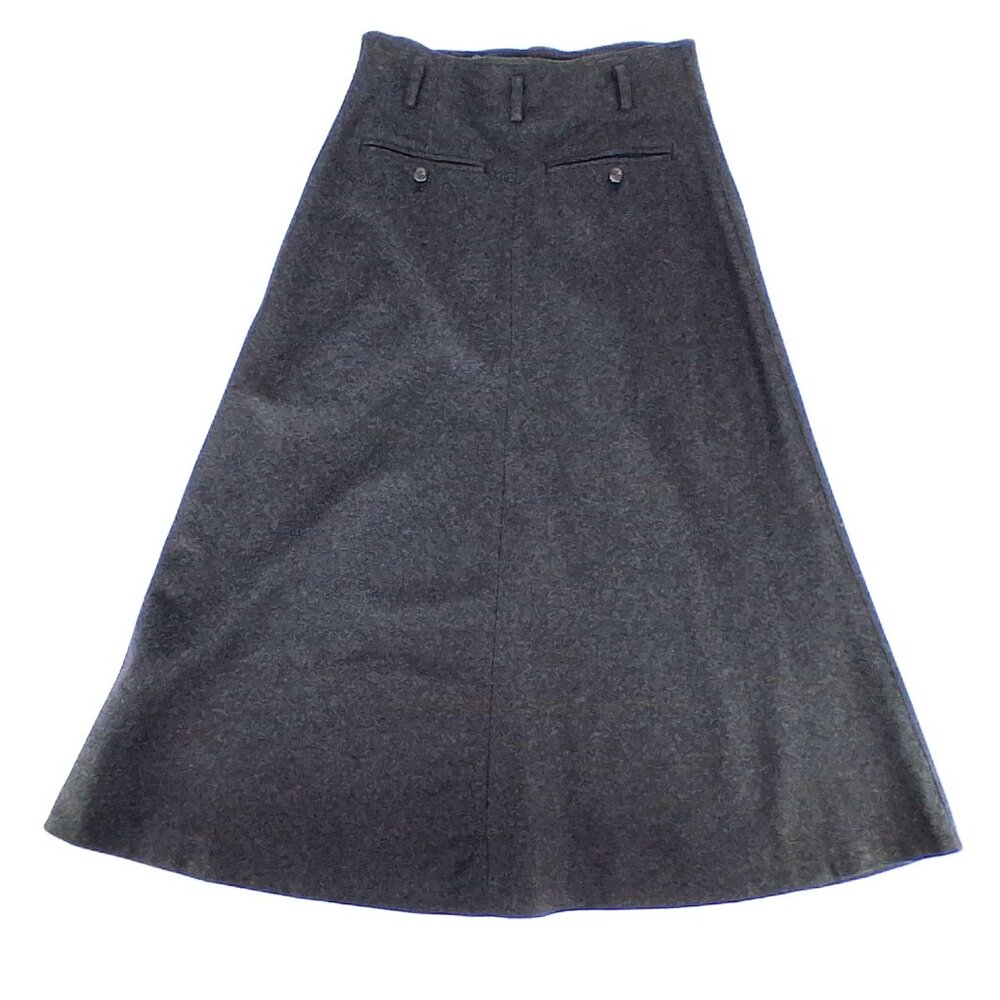 Vintage Ralph Lauren Wool Cashmere Blend Gray High Waist Flannel Midi Skirt SZ 6 - Picture 5 of 11